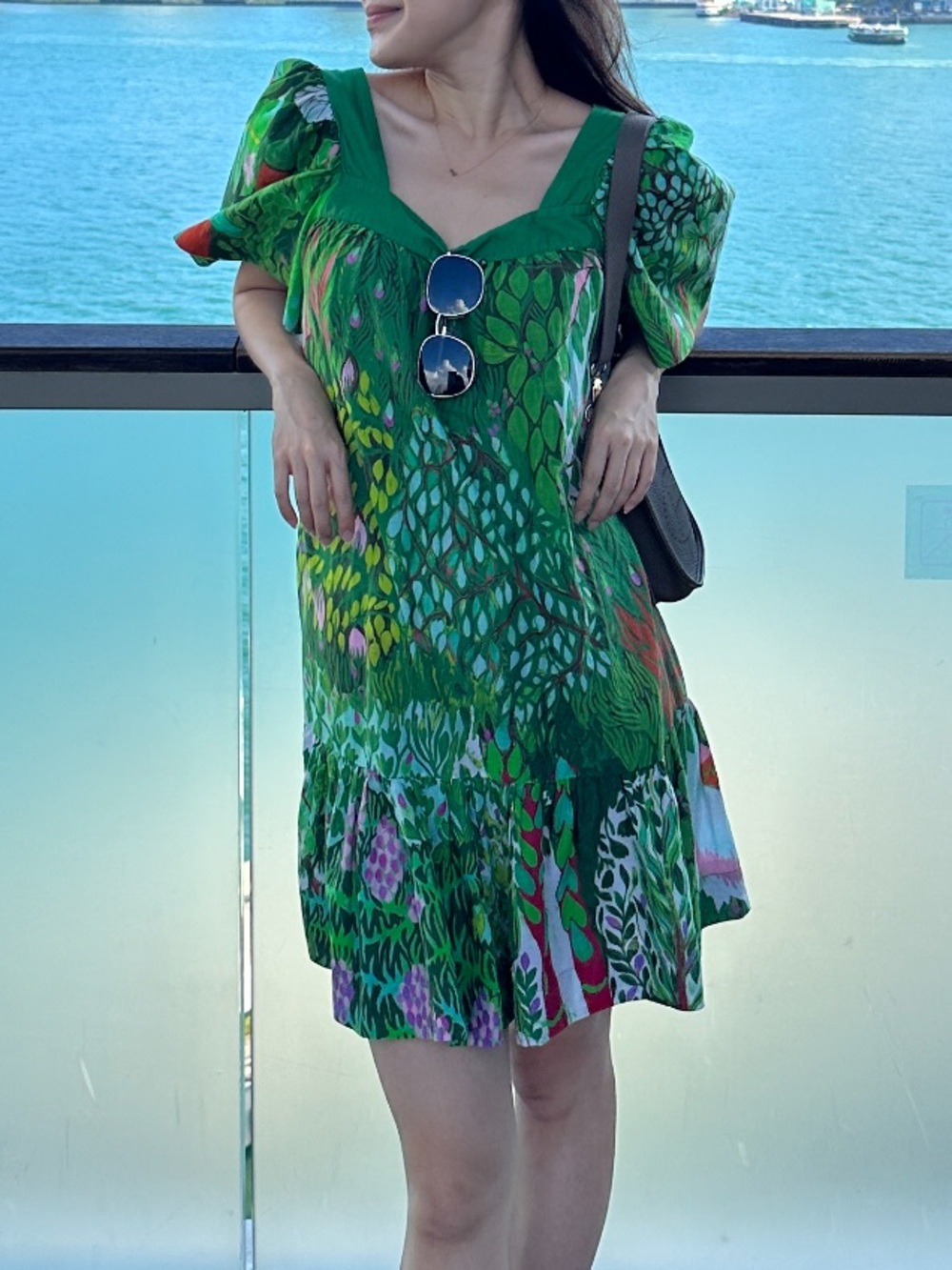 Jim Thompson Botanical 100% Cotton Puff Sleeve Dress | JT Size 8 / US 4 / S